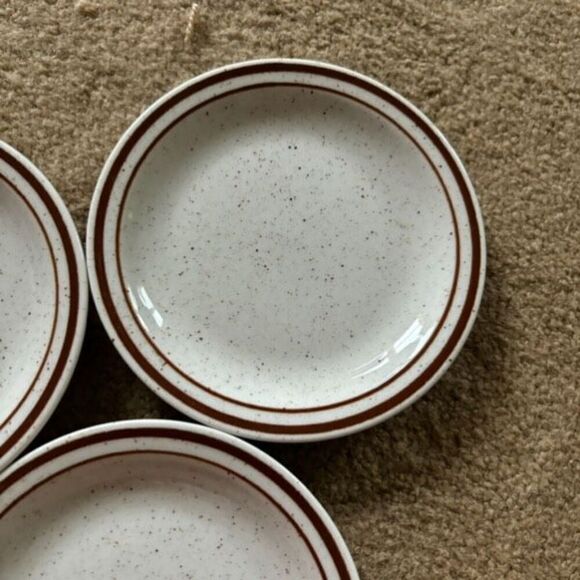 Jackson China 3 Small 5 3/4” Wide Brown Double Stripes Restaurant Plates - Picture 3 of 8